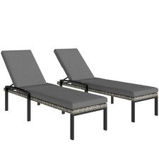 2er Set Sonnenliege Polyrattan