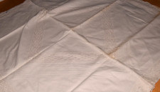 Alte Paradekissen Kopfkissen Kissenbezug mit Spitze Monogramm (10889)