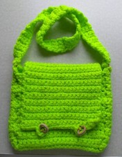 Handtasche Neongelb Gehäckelt