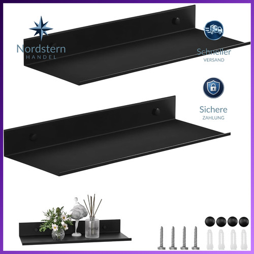 Wandregal metall schwarz 30cm - wandregal,