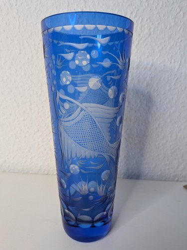 Bleikristall vase blau - bleikristall,
