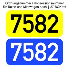 Ordnungsnummer für Taxi