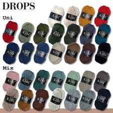 Drops 50 g Alaska Uni und Mix  Häkeln Stricken Filzen Schurwolle 32 Farben