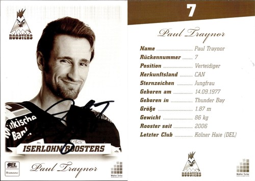 Paul traynor autogramm ak - traynor,