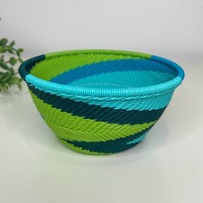 Kleine handgewebte tiefe SCHÜSSEL südafrikanischer Telefon Drahtkorb, Firmengeschenk