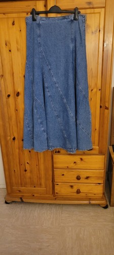 Maxi jeansrock bodenlang - maxi,