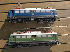 Märklin H0 2 Eloks 3039 (E 10 238 blau) und 3040 (E 40 210 grün), gebraucht, OVP