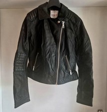 Versandkostenfrei! Schwarze Kunstlederjacke im Bikerstil für Kinder, Gr. 146/152