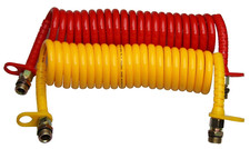 Luftwendel Gelb Rot M22x1,5 4,5m Druckluftschlauch Spiralschlauch LKW NFZ Agrar