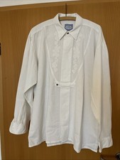 Trachtenhemd Herren Weiß mit Blumenstickereien Gr 43