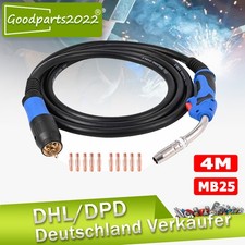 4m MB25 Schlauchpaket MIG/MAG Brenner Schutzgas Schweißen Euro mit 10 Stromdüsen