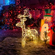 SALCAR 60cm LED Rentier Beleuchtet Innen Außen Weihnachtsdeko Figuren Elch Licht