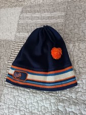 Mütze für Herren Löffler blau orange Bommel