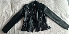 Zara Trend Lederjacke Bikerjacke Gr. M Schwarz