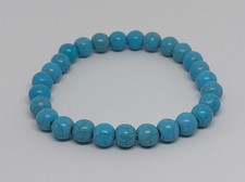 Naturstein Perlen Armband Blauer Howlith 8mm Schmuckstein/Halbedelstein Perlen 