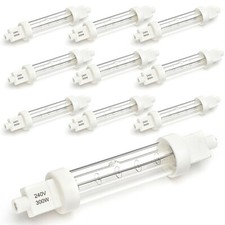 10 x 300W PUSH FIT GANTRY LAMPEN WÄRMELAMPEN DOPPELMANTEL LEBENSMITTELECHT GLÜHBIRNEN 240V