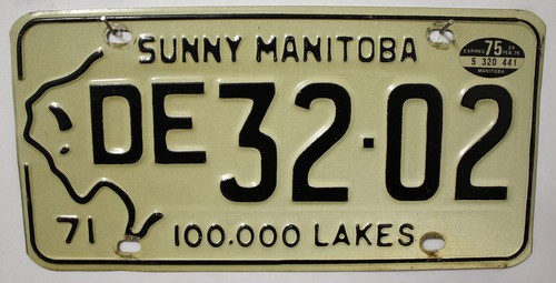 Manitoba nummernschild 1971 - manitoba,