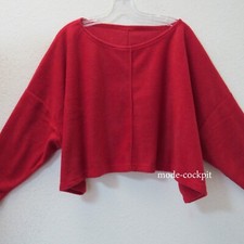 BORIS INDUSTRIES kastig weites Fleece Shirt Überwurf 46-48-50-52 Lagenlook rot