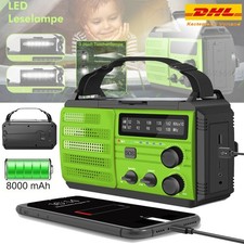 8000 mAh Kurbelradio Notfallradio Solarradio mit Powerbank Taschenlampe Notfälle
