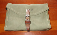 Schweizer Militär  - uralte FERNMELDER TASCHE - Leder + Canvas - von 1957