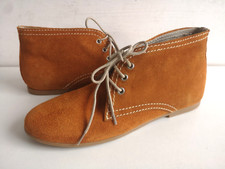 Damen Schuhe Schnürer Booties Boots Deerberg Gr 40 cognac braun orange Leder