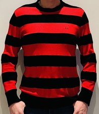 Armani Exchange Pullover Sweater M Rot/Schwarz Gestreift A|X Original - Wie Neu!