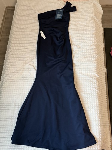 Maxikleid blau lang ärmellos