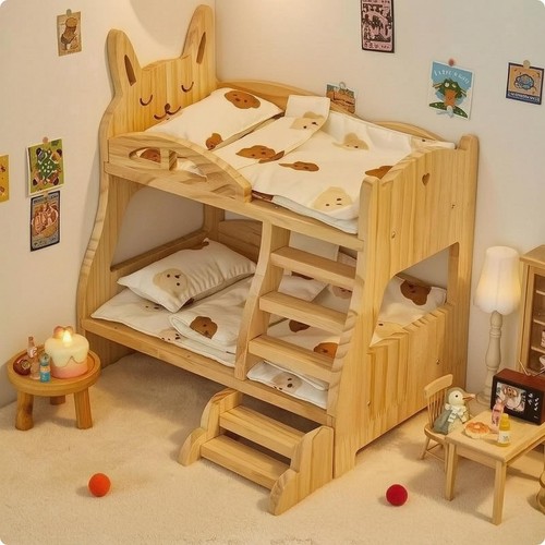 Puppenbett mit treppe - mit,