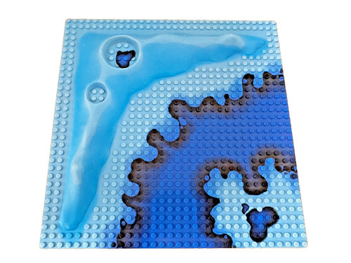Lego bauplatte blau wasser - 3d,