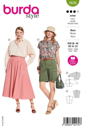 Schnittmuster burda damenbluse - schnittmuster,