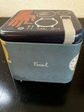 Fossil Uhrenbox Blechdose Blau