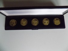 Merkur Spielothek 5 Münzen, verschiedene Kartenspielmotive, Gold-farben !