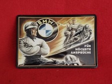 "VINTAGE BMW MOTORRAD BLECH SCHILD ""FÜR HÖCHSTE ANFORDERUNGEN"" GEPRÄGT METALL 