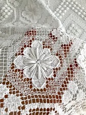 Antik Filetspitze Tischdecke