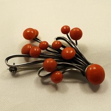 alte Korallen Brosche 900