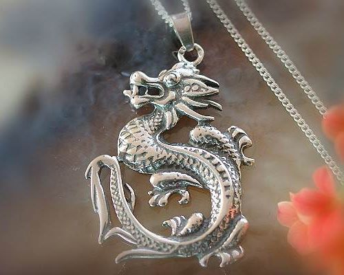 Drachen anhänger silber - drachen, 925