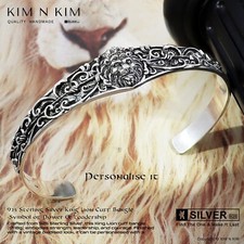 König Löwe Manschette Armreif mit personalisiertem✔️Löwenarmband✔️Massiv 925 Silber✔Qualität
