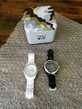 FOSSIL CHRONOGRAPH SCHWARZ WEISS DAMEN BQ 1192 ES 1967 STRASS RAR