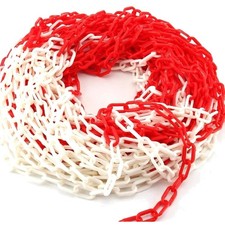 Absperrkette Kunststoff 30m rot weiß Sicherheitskette Baustellensicherung Schutz