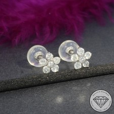 Wert 1030 € Brillant Ohrstecker (0,40 carat) 750 18 Karat Weiß Gold xxyy