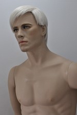 2) Hartschale Perücke Pixie WINDOW MANNEQUIN Platin Blond Weiß Schaufensterpuppe