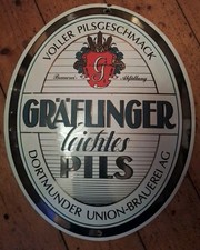 Dortmunder Union Gräflinger leichtes Pis Schild Emaille Werbeschild