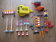 Playmobil Konvolut Baustelle 3777 mit Kompressor Bauarbeiter Pylonen Umleitung