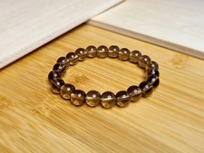 8mm brauner Rauchquarz Armband - 18cm - Schmuck Geschenk filigran handgefertigt