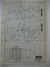 SABA Schaltbild Abgleichanleitung Musiktruhe Reichenau 12 Stereo Original