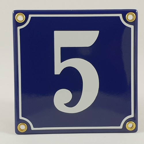 Emaille hausnummer blau - hausnummer, 5