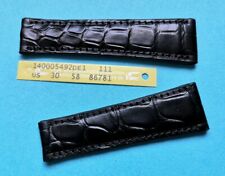XL Lang Uhrenarmband passend für Rolex Daytona echt Alligator 20mm schwarz / 68
