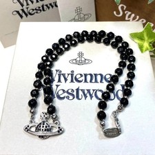 Vivienne Westwood Orb Halskette Choker schwarze Reihe Perlenkugel k17