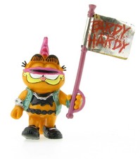 Bully Garfield als Punker mit steckbarer Fahne Pardy Hardy Comic-Figur 1986