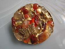 H13 Extravaganter Designer Anhänger Karneolanhänger Bergkristall Epoxidharz